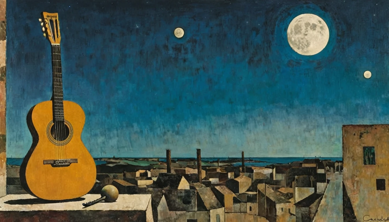 Guitar, by Candido Portinari ( moon in the background)