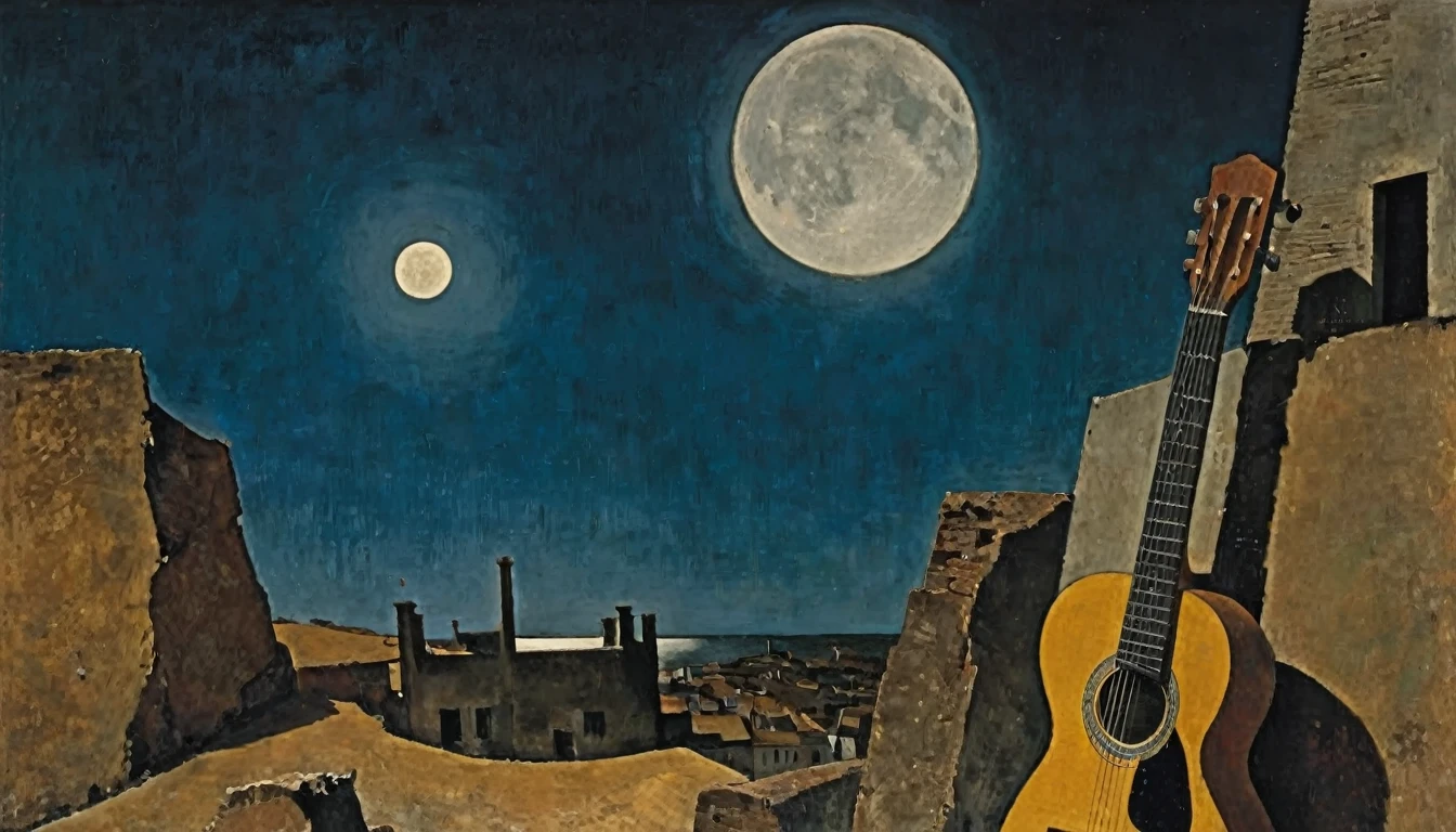 Guitar, by Candido Portinari ( moon in the background)