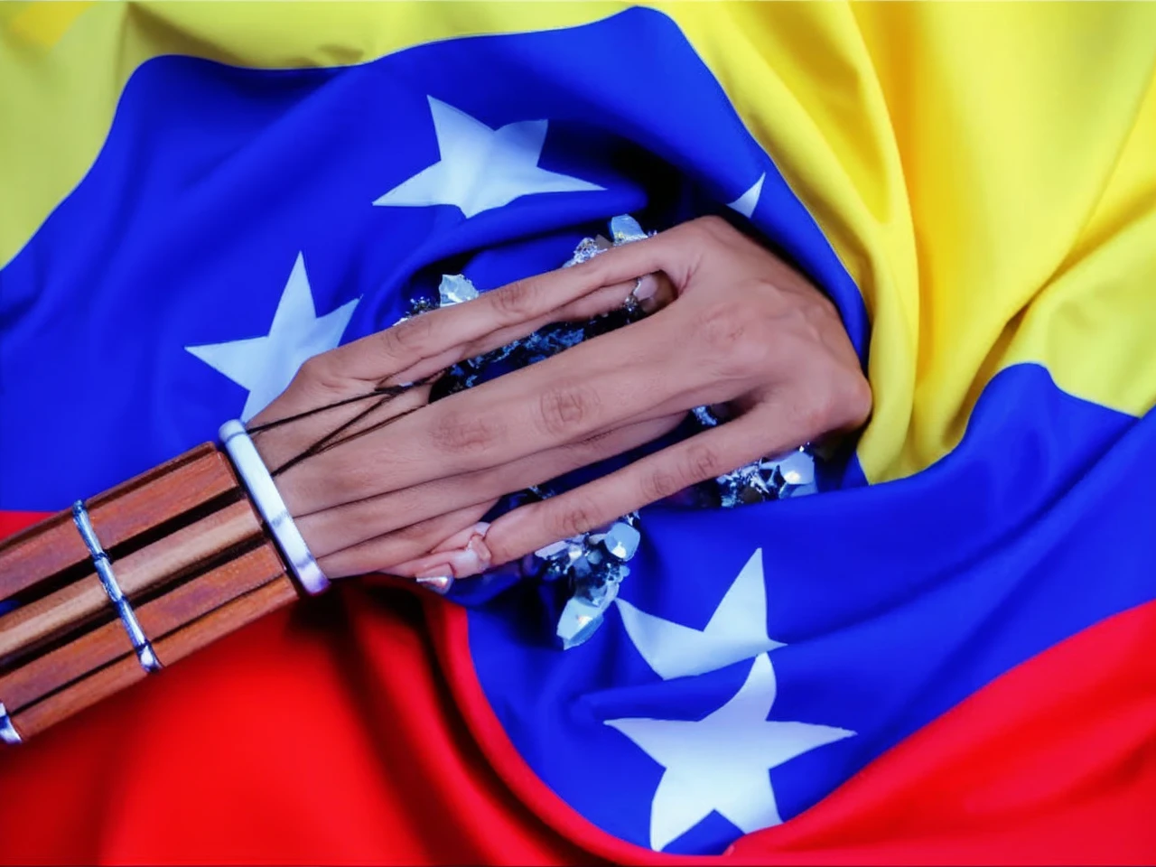 Create an image of the flag of Venezuela and a Venezuelan four 