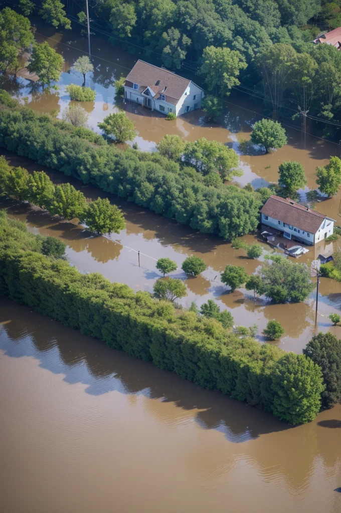 "A flood has destroyed everything: houses, trees, and animals."