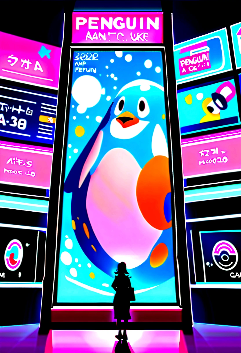 A performing on the stage of a superhero squadron、Dressed in a cute monster costume、take a photo from the side