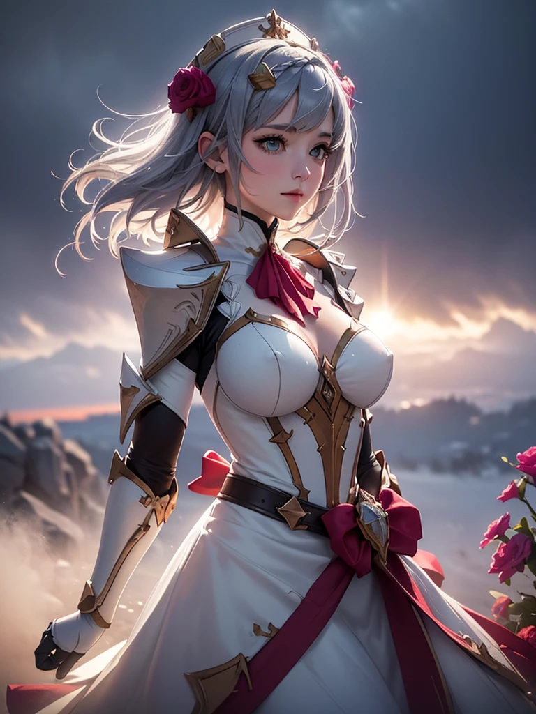 [Noelledef]:1.5,((Masterpiece,of the highest quality,Detailed images,Beautiful images))1.4(noel images、by bob、monstad、The wind blowandoble, Overall bright lighting、backlight、A fantastic atmosphere、thick fog)1.1(Beautiful body lines、beautiful neckline)
