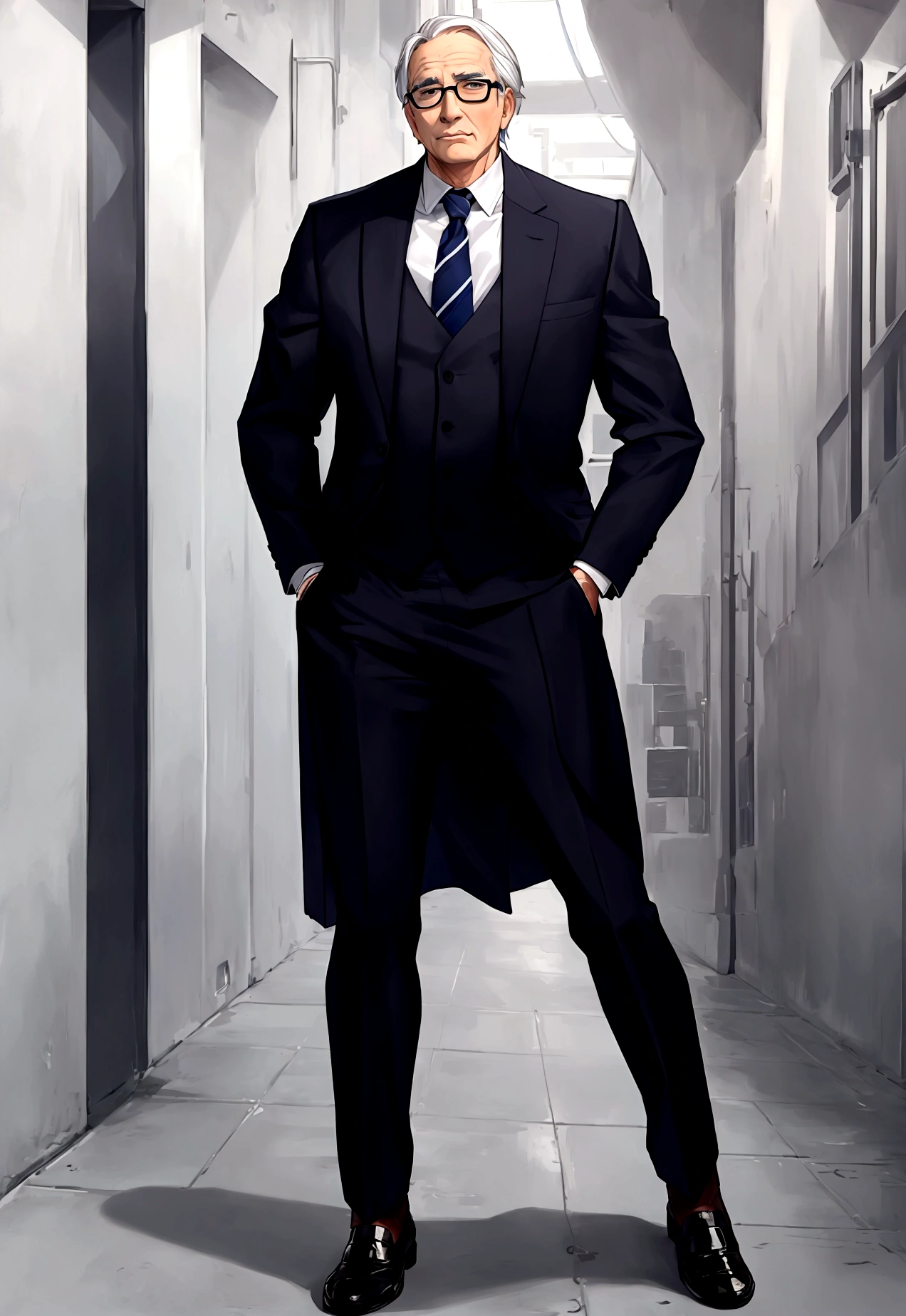 mature man with social clothes and social clothes full body