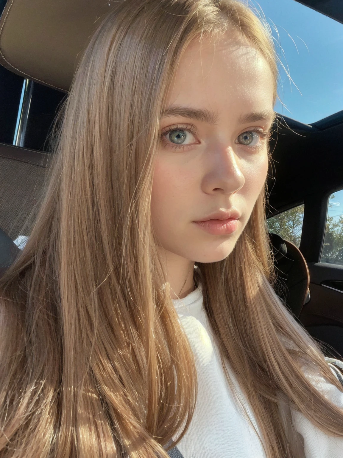 best quality, face focus, soft light, ultra high res, (photorealistic:1.4), RAW photo,
1 russian girl, solo, cute, (pupil, lights in the eyes),  detailed beautiful face, (small chest),(high resolution detail of human skin texture),
(long hair),
indoor,
Damask Shirt Dress,
(portrait), perfect body, blue eyes, beautiful hair, sexy body, sexy lips, big breasts, young 16 years, plump lips