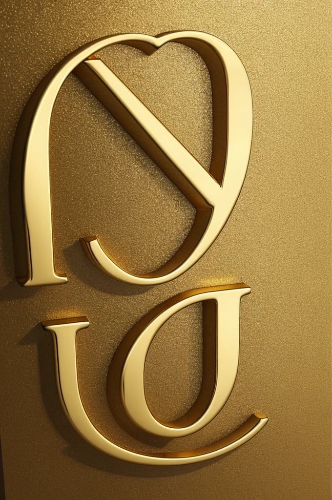 Initials "sd" in gold, 3D
