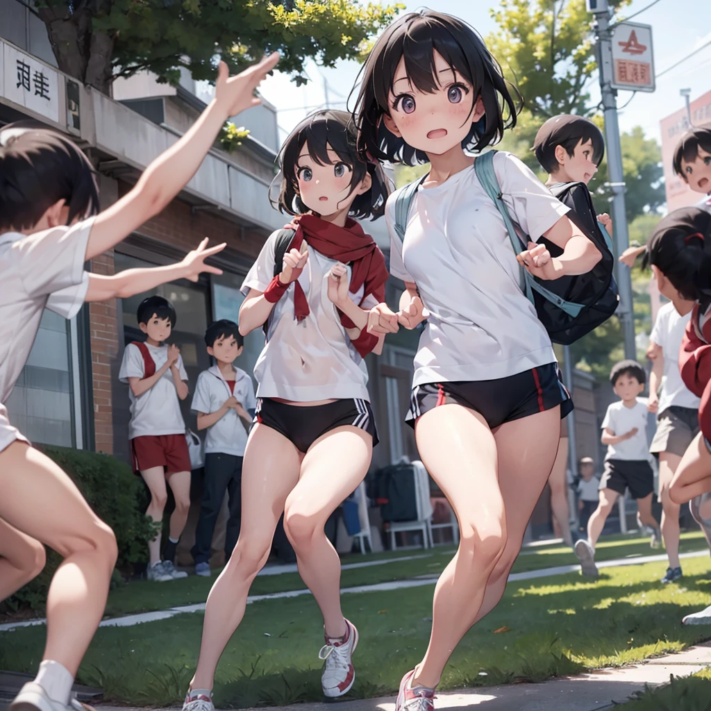 Short black haired girl. Athletic but short. Smalls breasts