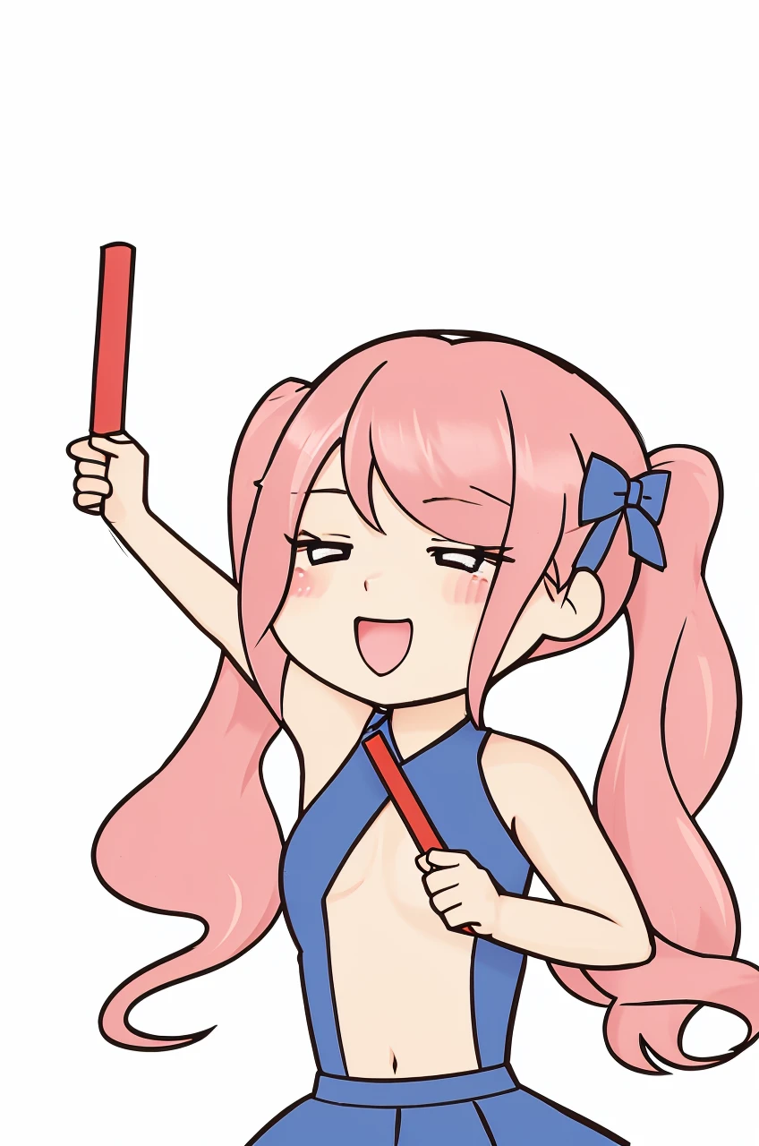 Regenerate chibi girl holding a glowing stick cheering
