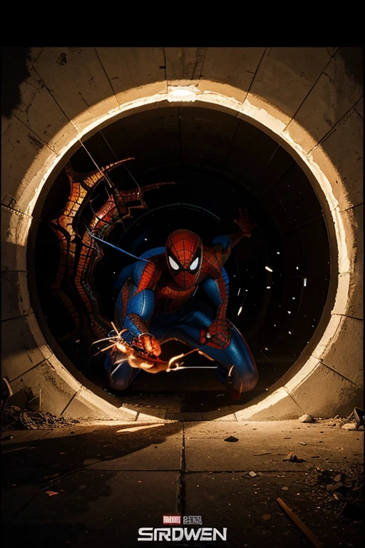 Draw a portal that represents the world of movies, with Spiderman, dragons, and zombies looking through it, and it will be very realistic.