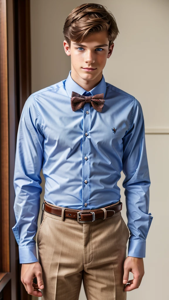 19 year old male wearing bow tie and lomg sleveed button up with belt and tucked in
4K HIGH REZ
Physical Description: Brown colored hair and skinny build. 5"5 and 150 LB. Blue eyes.
.