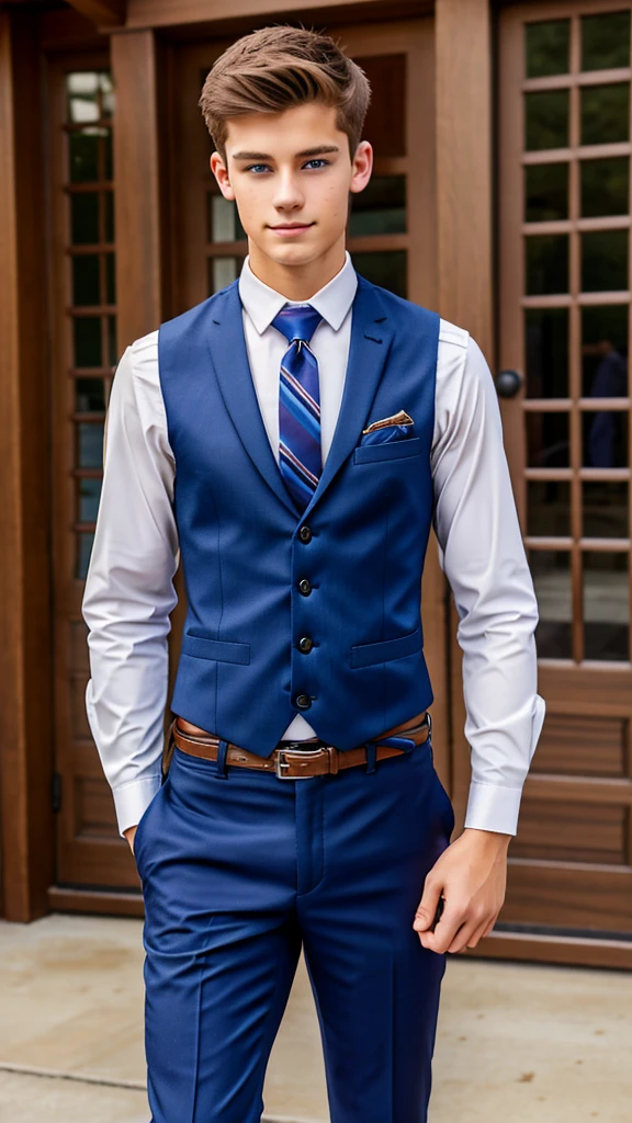 19 year old male wearing tie and lomg sleveed button up with vest with dress pants and 3 belts
4K HIGH REZ
Physical Description: Brown colored hair and skinny build. 5"5 and 150 LB. Blue eyes.
.