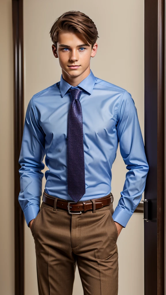 19 year old male wearing tie and lomg sleveed button up with belt and tucked in
4K HIGH REZ
Physical Description: Brown colored hair and skinny build. 5"5 and 150 LB. Blue eyes.
.