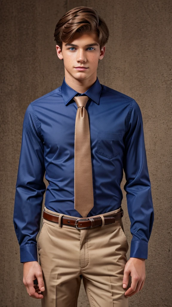 19 year old male wearing tie and lomg sleveed button up with belt and tucked in
4K HIGH REZ
Physical Description: Brown colored hair and skinny build. 5"5 and 150 LB. Blue eyes.
.
