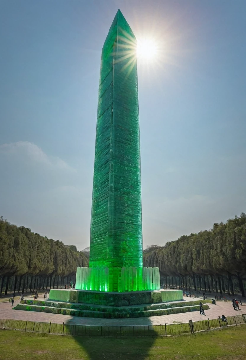 gummiray MASSIVE MONUMENT, backlight, green shades, NIGHT park background