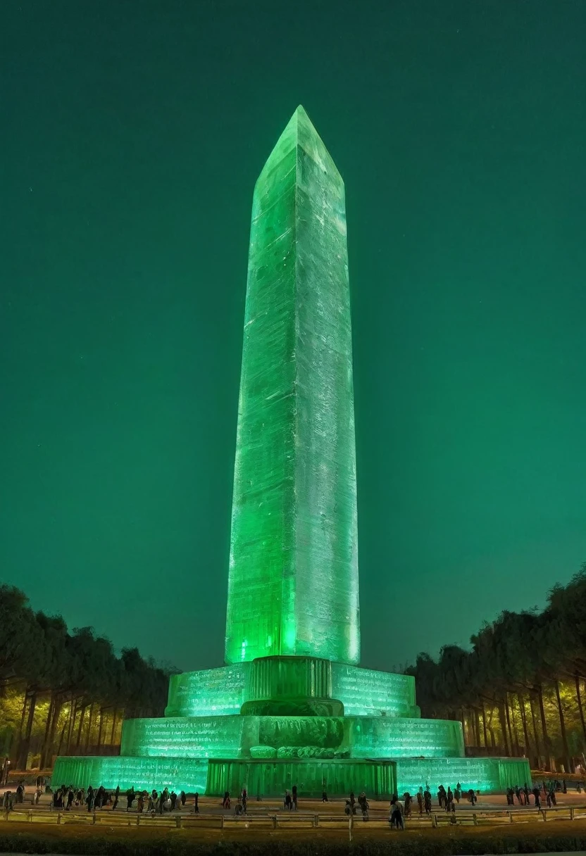 gummiray MASSIVE MONUMENT, backlight, green shades, NIGHT park background