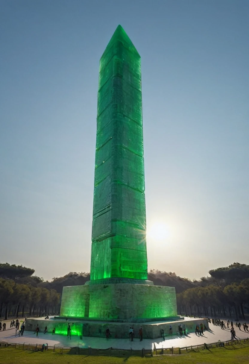 gummiray MASSIVE MONUMENT, backlight, green shades, NIGHT park background