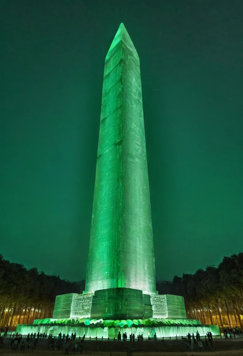 gummiray MASSIVE MONUMENT, backlight, green shades, NIGHT park background