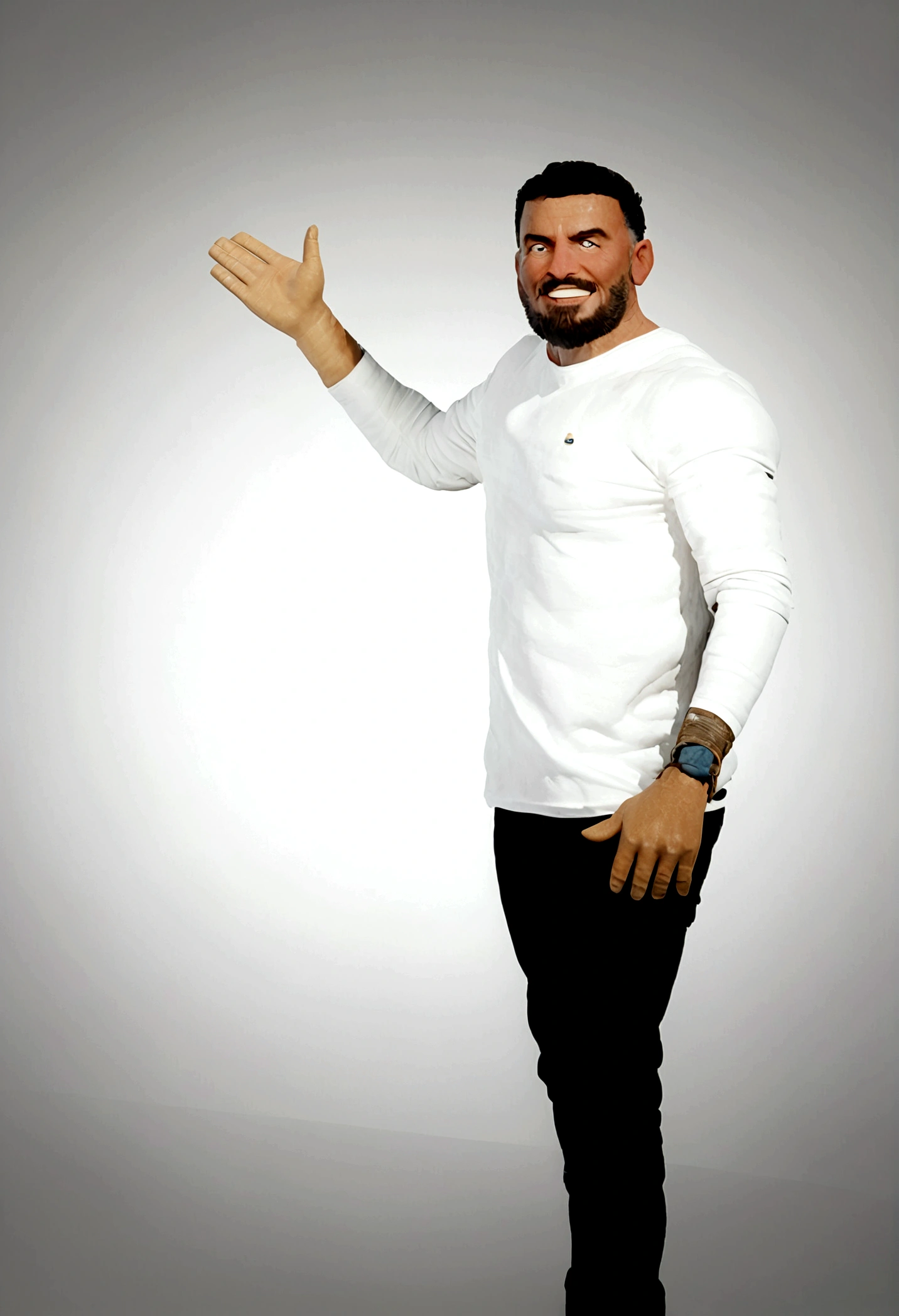 Cartoon character of a man in a blue shirt, an animated character, stylized character, animation style rendering, 3d stylized, Stylized 3D rendering, toon render screenshot, 3d character, 3d character, Stylized 3D rendering, 3D character rendering, cartoon character, Personagem de close up, character posing, (Pixar-style) (master part:1.2) (bokeh) (best qualityer) (skin detailed) (detailed texture) (8K) (Argilla) (cinematic lighting) (sharp focus，Sit down and lift your upper body