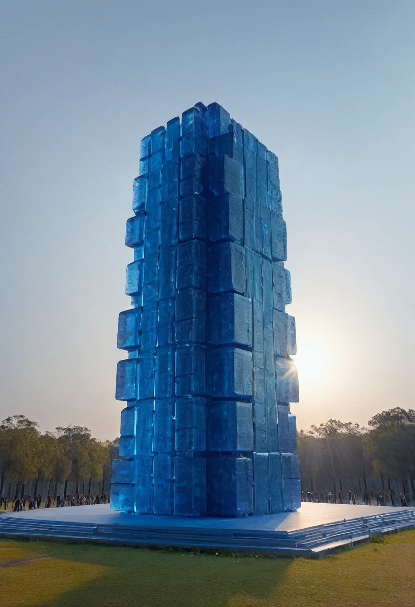 gummiray MASSIVE structure, backlight, Blue shades, NIGHT park background