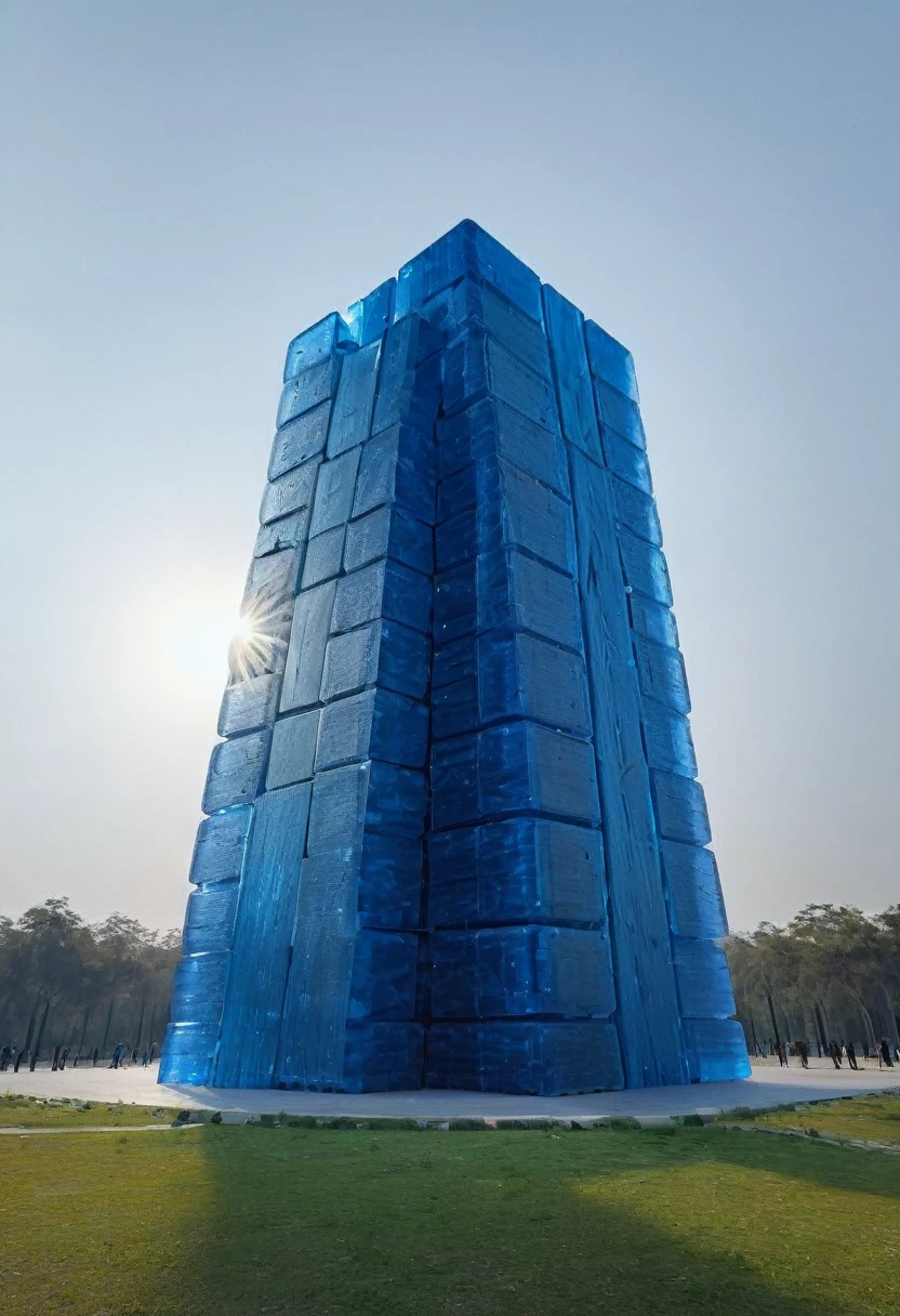 gummiray MASSIVE structure, backlight, Blue shades, NIGHT park background