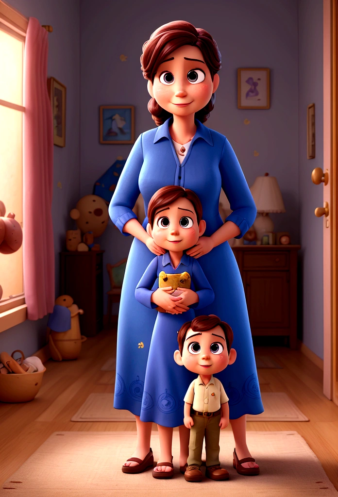 Illustration of famirly. mother, father、Full HD, fan, focused on cinematic touches, Disney Pixar Animation's Desenvolva