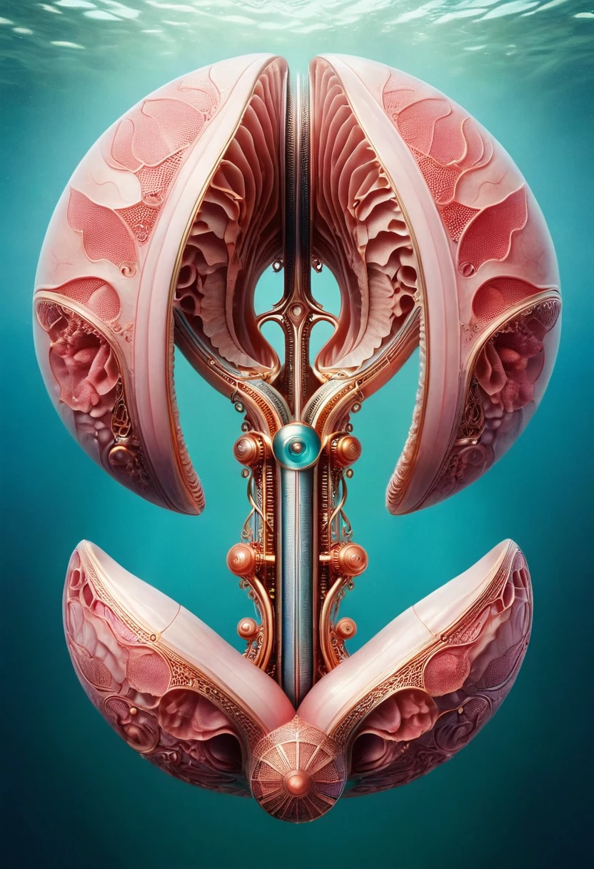 Underwater life in the shape of an anatomical uterus