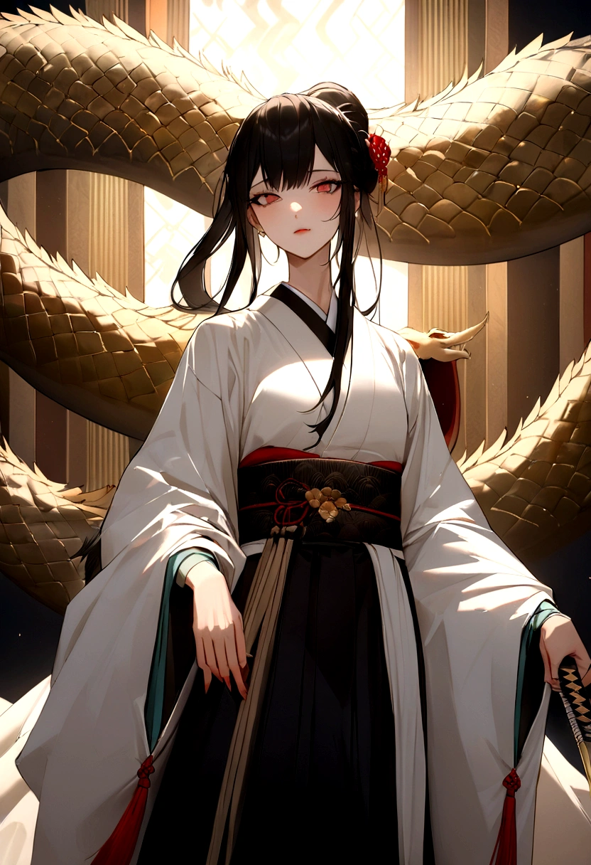/imagine "A young warrior with long, silky hair, with a beautiful and captivating appearance. He wears a detailed traditional Japanese kimono, and two katanas are firmly attached to his waist. The young man is facing an imposing and majestic Chinese dragon, its scales shining with a touch of realism. Art must be anime style, but with a high level of realism and impressive detail, capturing every nuance and expression. ultra high quality."