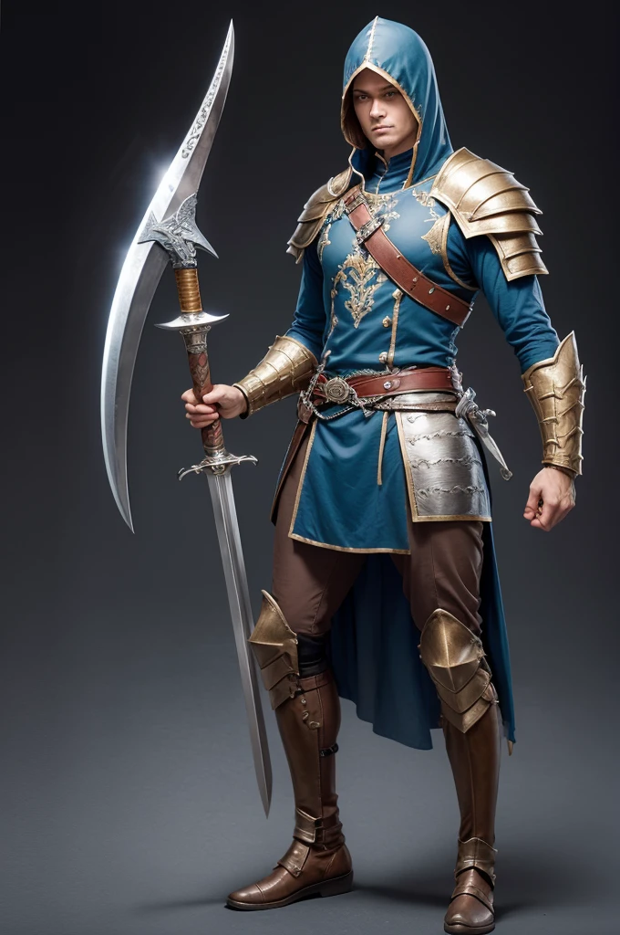Greatsword, great european sword, with shark on handle and pommel