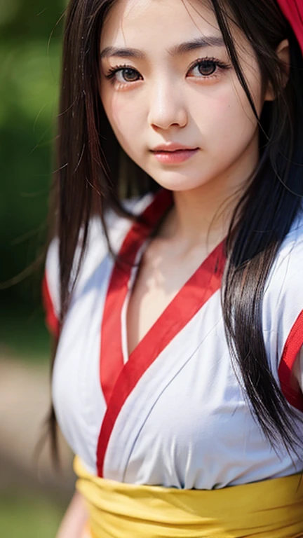 nakorurums,
red bow,
hairband,
hair fringe,
long hair,
ainu clothes,
fingerless gloves,
short sleeves,
a close up of a person in a costume holding a knife,
kunoichi,
katana zero video game character,
amaterasu,
skin pores texture,
cute,
wrinkled skin,
sharp,
15 ans,
(Asian girl:1.2),
(Realistic hair:1.2),
(realistic eyes:1.2),
(Beauty face:1.3),
(detailed face and eyes):1.2,
(freckles:0.5),
perfect body,
perfect hands,
perfect face,
perfect eyes,
Best quality,
ultra highres,
(realistic, photo-realistic:1.33),
(8k, RAW photo, best quality, masterpiece:1.2),
Kodak gold 200,
National Geographic style,
Photography,
movie,
cinematic,
Realistic,
natural lighting,
film grain,