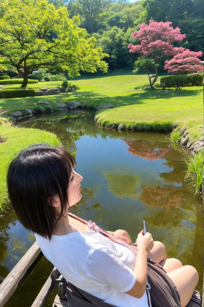 ((Highest quality)), ((masterpiece)), (detailed), Japanese,Mature Woman,landscape