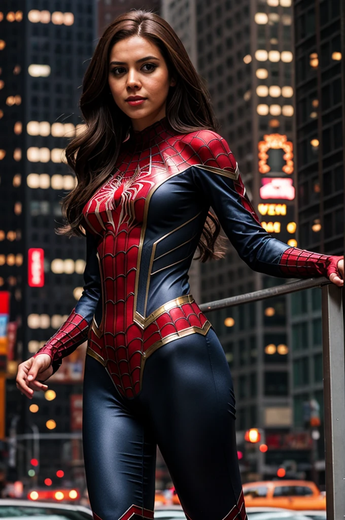 Spiderwoman medium breasts brown hair at New York City Spiderwoman costume 