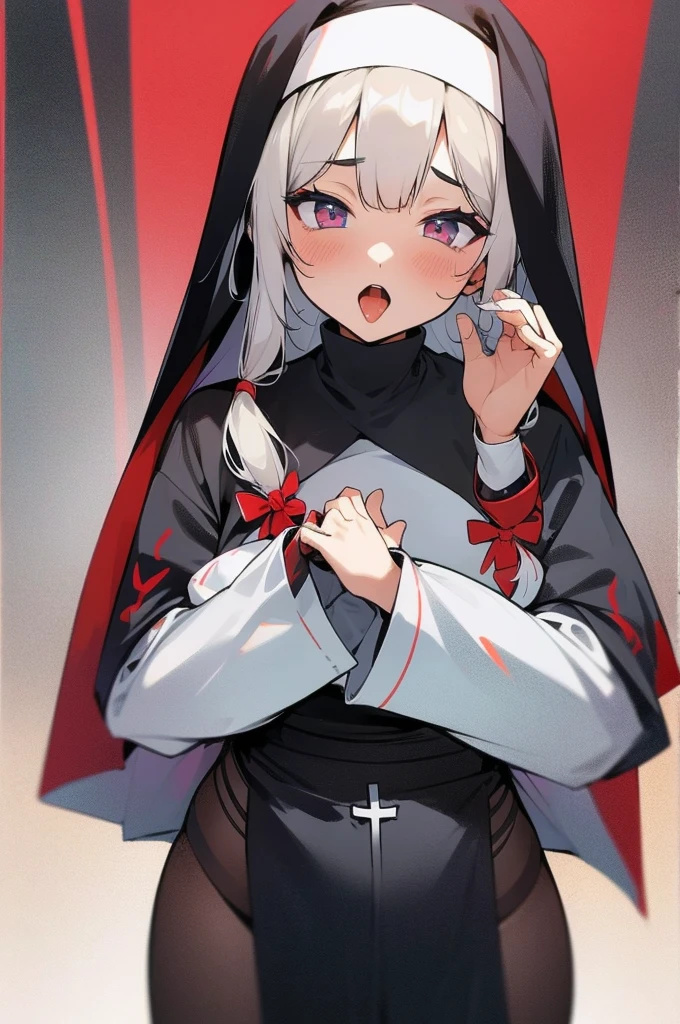 a hot nun with a robe all open 