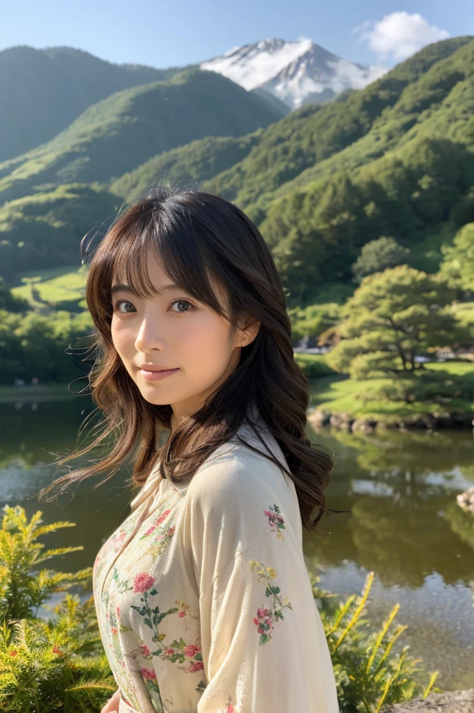 ((Highest quality)), ((masterpiece)), (detailed), Japanese,landscape,Beauty,Mature Woman