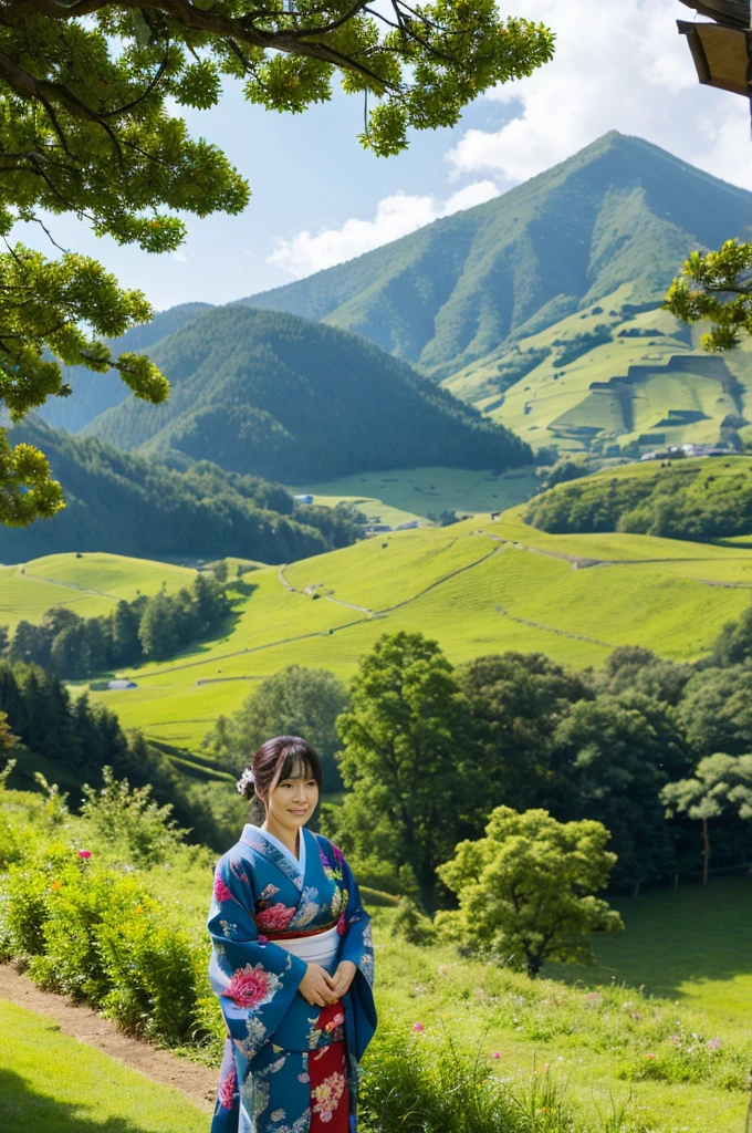 ((Highest quality)), ((masterpiece)), (detailed), Japanese,landscape,Beauty,Mature Woman