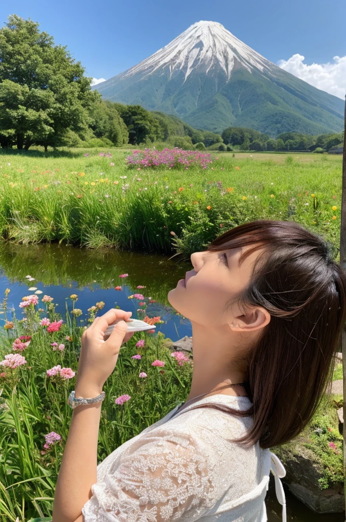 ((Highest quality)), ((masterpiece)), (detailed), Japanese,landscape,Beauty,Mature Woman