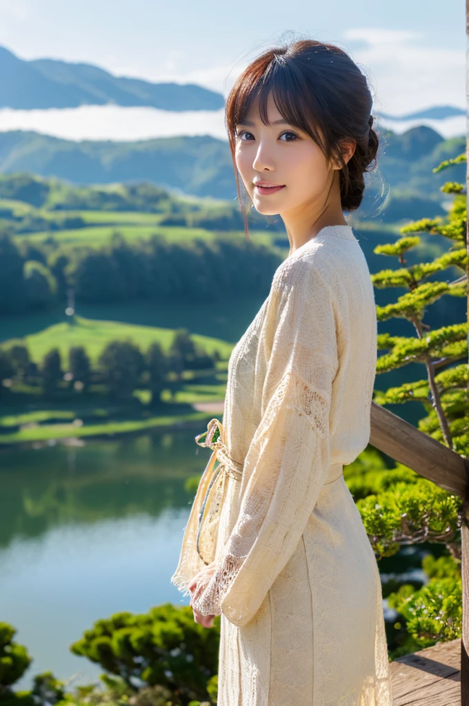 ((Highest quality)), ((masterpiece)), (detailed), Japanese,landscape,Beauty,Mature Woman