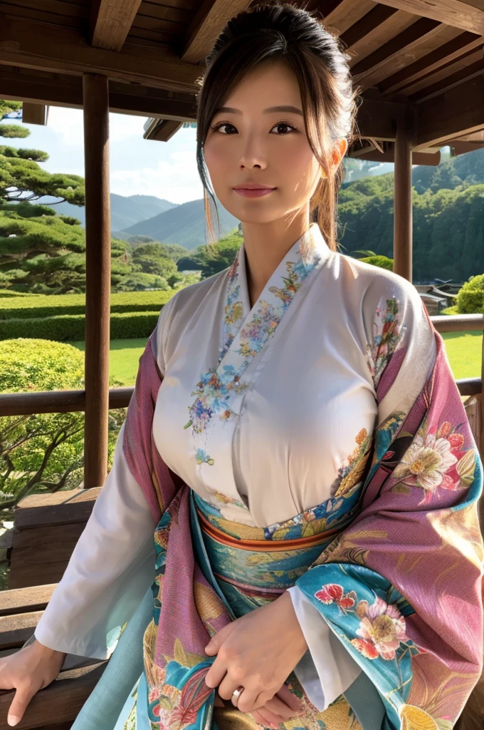 ((Highest quality)), ((masterpiece)), (detailed), Japanese,landscape,Beauty,Mature Woman