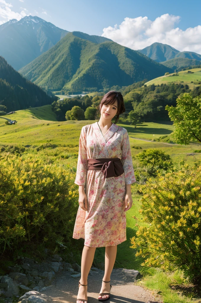 ((Highest quality)), ((masterpiece)), (detailed), Japanese,landscape,Beauty,Mature Woman