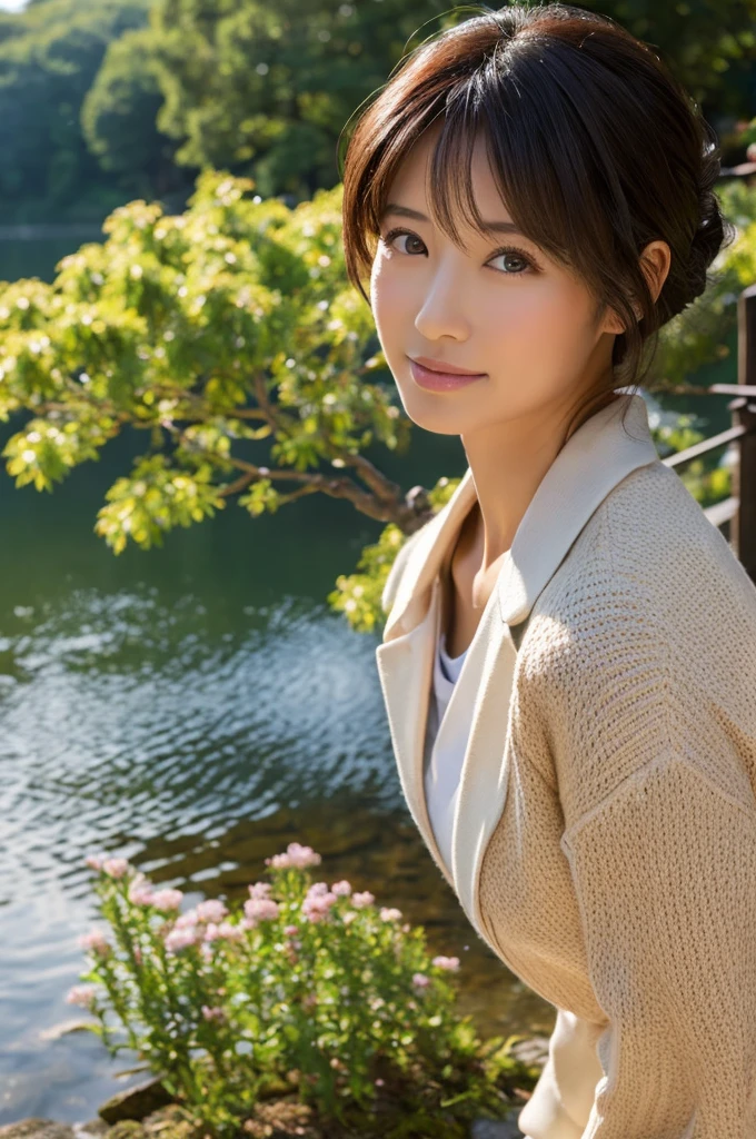 ((Highest quality)), ((masterpiece)), (detailed), Japanese,landscape,Beauty,Mature Woman