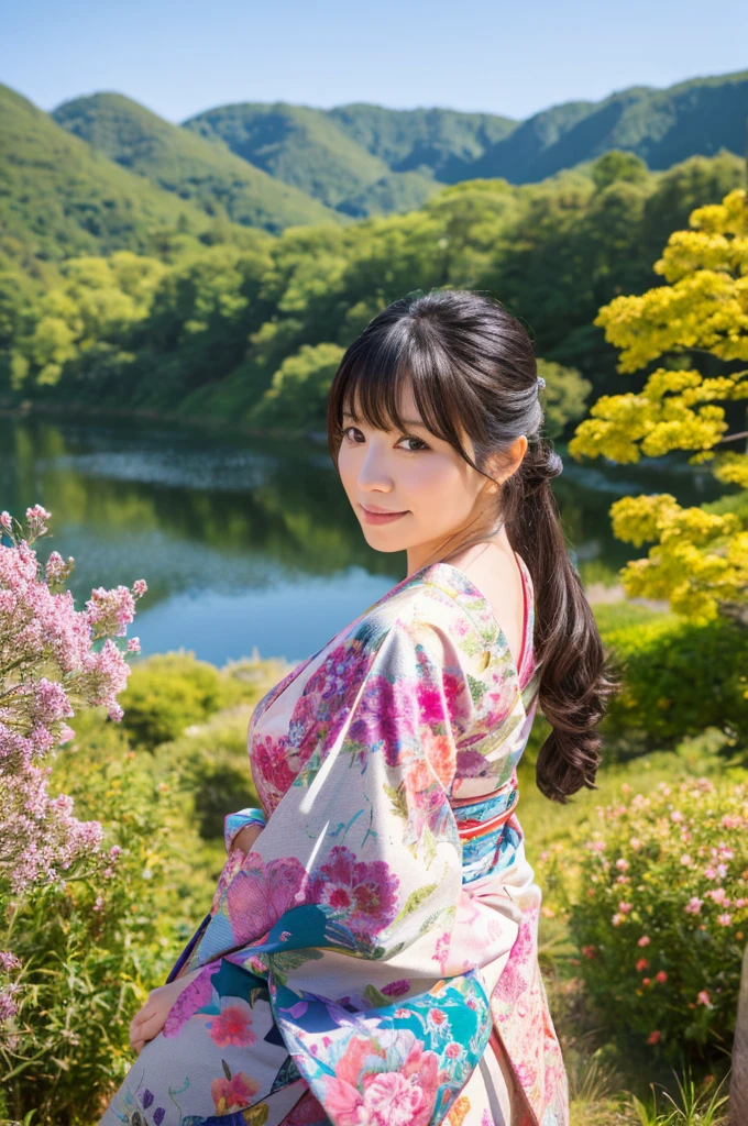 ((Highest quality)), ((masterpiece)), (detailed), Japanese,landscape,Beauty,Mature Woman