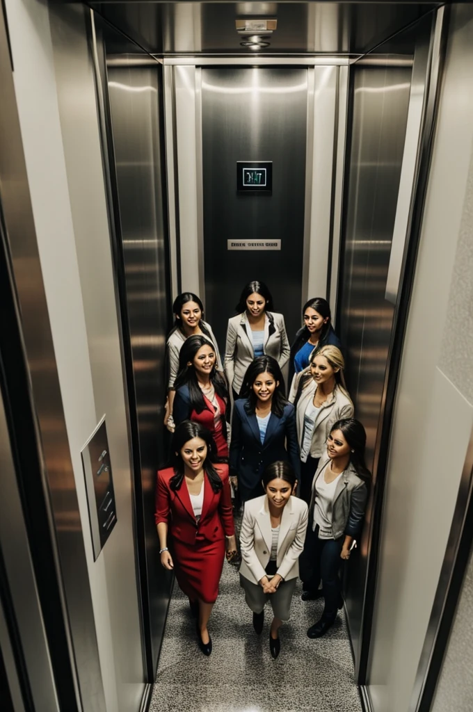 Generates an elevator full of women 