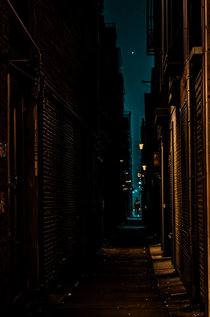 New York Alley at night. dark, spooky