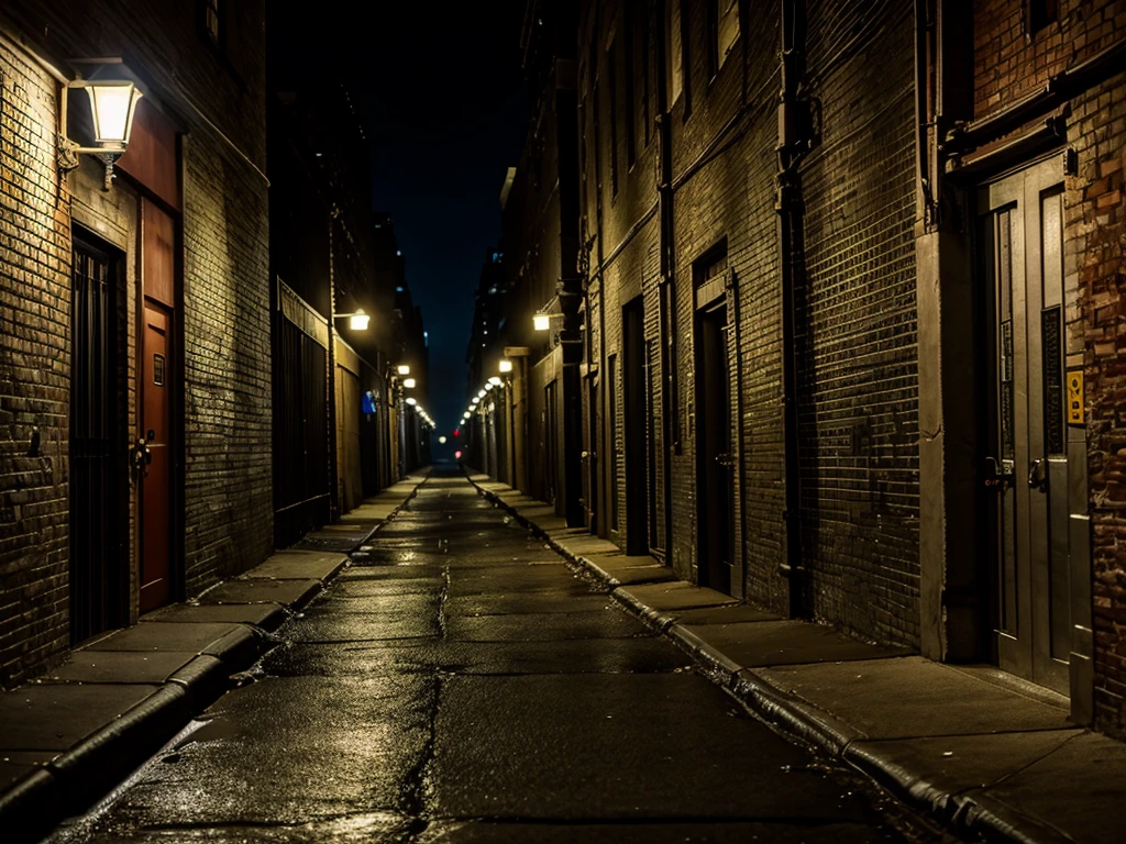 New York Alley at night, sewer eerie