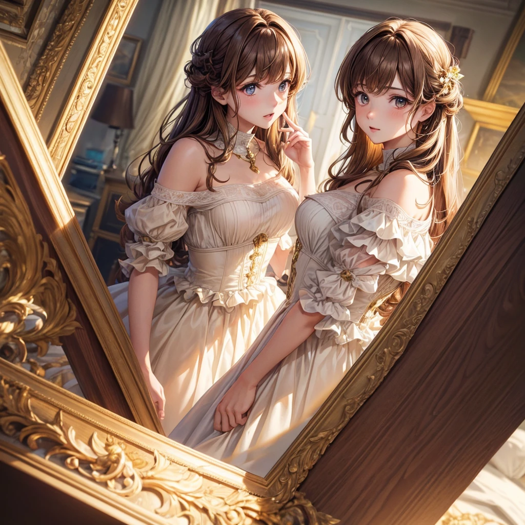 Excellent quality, Masterpiece. Two MEN twins, short and messy light brown hair, big golden eyes, very pale. high quality, 4k, 8k