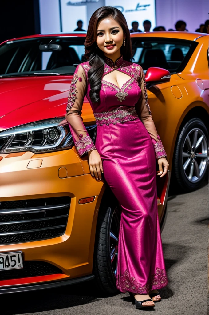 Malay girl with kebaya at car show case