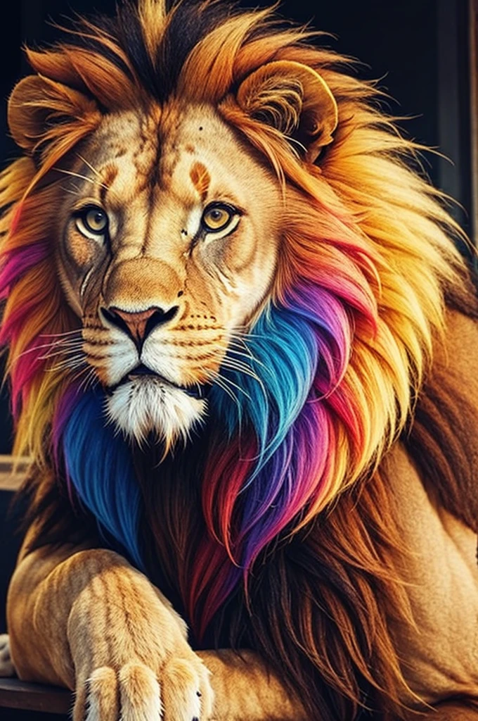 colorful lion 