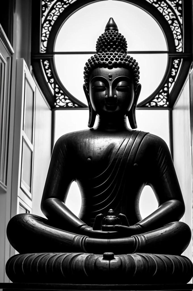 Buddha in black and white