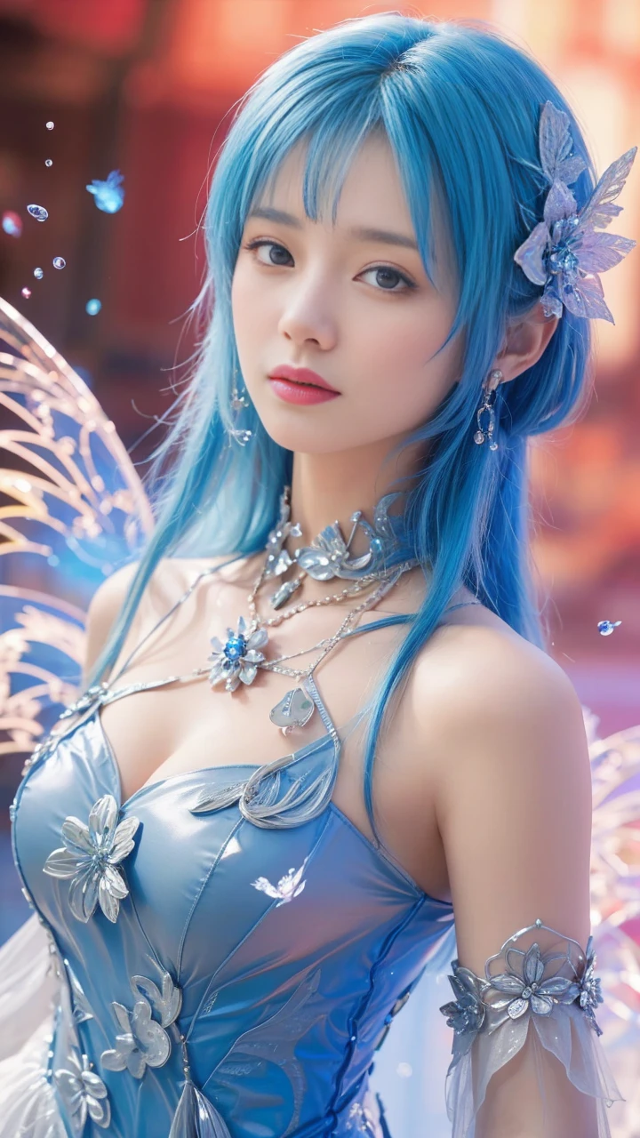 best quality, tmasterpiece,Ultra-high resolution,Clear face,（Reality：1.4），ferpect lighting，(upper body shot), (photorealistic:1.50), anime wallpaper, Guviz style artwork, cover-up fantasy up to magic , by Yang J, Guviz, beautiful artwork illustration, beautiful digital artwork, beautiful digital illustration, Li Song, beautiful anime portrait, art style in Beauvot, 