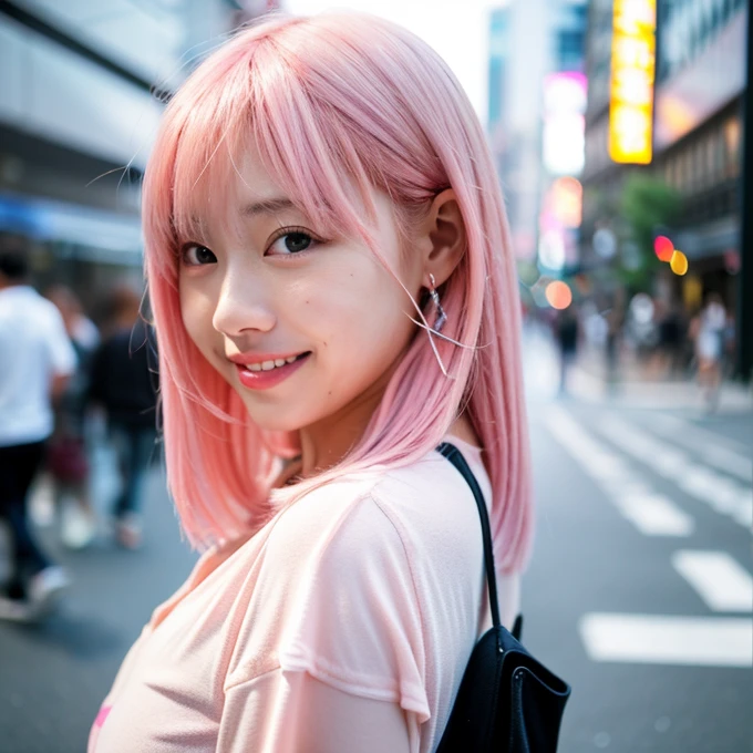 (bottomless :1.3),(Pink Hair :1.3),An unforgettable smile,Floating Hair, Flowing Hair, Pink Hair, Long Hair,ピンク iris, Two-tone hair, Beautiful fine hair, Exquisite and beautiful face,, Clear Eyes, Soft lips, iris, Ultra Wide Angle,Full Body Shot, 最high quality、masterpiece、超High resolution、(Realistic:1.4)、Very detailed CG Unity 8k 壁紙、Detailed and complex、original、High resolution、RAW Photos、(Perfect figure)、Detailed and complex,、Digital SLR、Soft lighting、high quality、Film Grain、Written boundary depth、Leica Camera、50mm lens、Backlight、High resolution、Ultra-realistic、Color Grade、Dynamic pose、Portraiture、Japanese、prohibit、(Crowded akihabara:1.2)、Front Viewer、Natural soft light、With a girl、20-year-old、Lesbians all over the world、alone、 student、University、uniform、shirt、Bobby Socks、Checkered Pleated Skirt、Daytime、in street、Deep Shadow、cute、beauty、Inconspicuous、Cold Light 12000K \\ street、Store status、akihabara、Shinjuku、Shibuya Ward、Ikebukuro、Detailed and realistic、Skin Texture、Very detailed、リアルなSkin Texture、(dramatic、Award-winning photo、信じられないほどのmasterpiece:1.3)