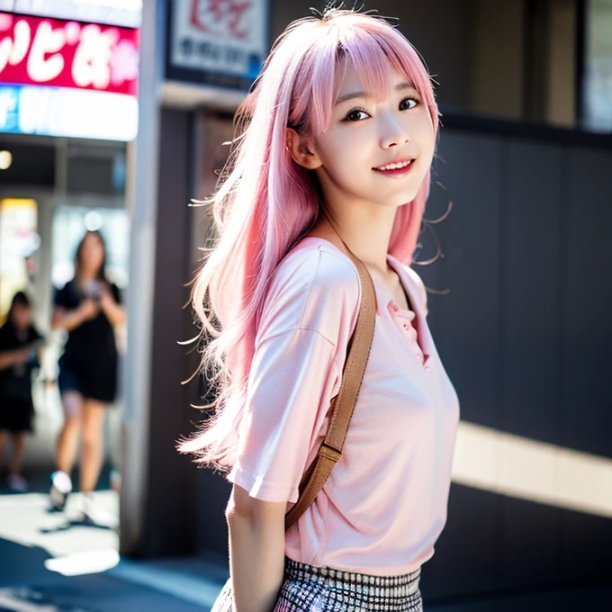 (spread pussy:1.3),(Pink Hair :1.3),An unforgettable smile,Floating Hair, Flowing Hair, Pink Hair, Long Hair,ピンク iris, Two-tone hair, Beautiful fine hair, Exquisite and beautiful face,, Clear Eyes, Soft lips, iris, Ultra Wide Angle,Full Body Shot, 最high quality、masterpiece、超High resolution、(Realistic:1.4)、Very detailed CG Unity 8k 壁紙、Detailed and complex、original、High resolution、RAW Photos、(Perfect figure)、Detailed and complex,、Digital SLR、Soft lighting、high quality、Film Grain、Written boundary depth、Leica Camera、50mm lens、Backlight、High resolution、Ultra-realistic、Color Grade、Dynamic pose、Portraiture、Japanese、prohibit、(Crowded akihabara:1.2)、Front Viewer、Natural soft light、With a girl、20-year-old、Lesbians all over the world、alone、 student、University、uniform、shirt、Bobby Socks、Checkered Pleated Skirt、Daytime、in street、Deep Shadow、cute、beauty、Inconspicuous、Cold Light 12000K \\ street、Store status、akihabara、Shinjuku、Shibuya Ward、Ikebukuro、Detailed and realistic、Skin Texture、Very detailed、リアルなSkin Texture、(dramatic、Award-winning photo、信じられないほどのmasterpiece:1.3)