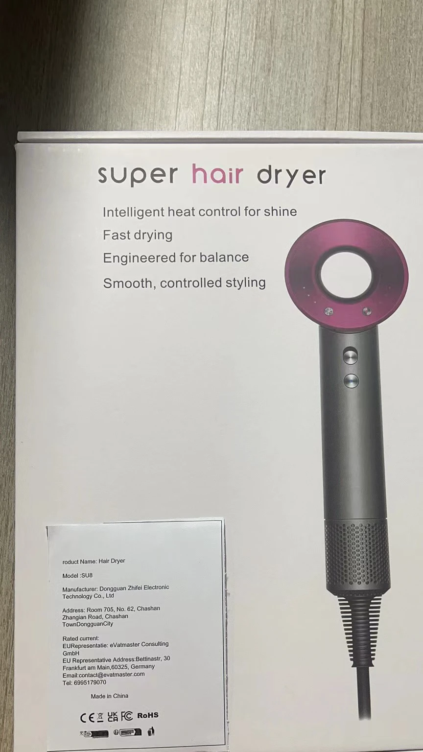 Fill the blank circle in the middle of the hair dryer with the same rose red as the outer circle